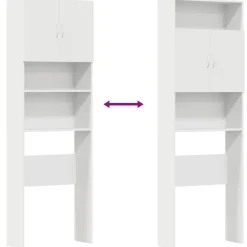 vidaXL Armario de lavadora madera ingeniería 64x24x190 cm Blanco Hot