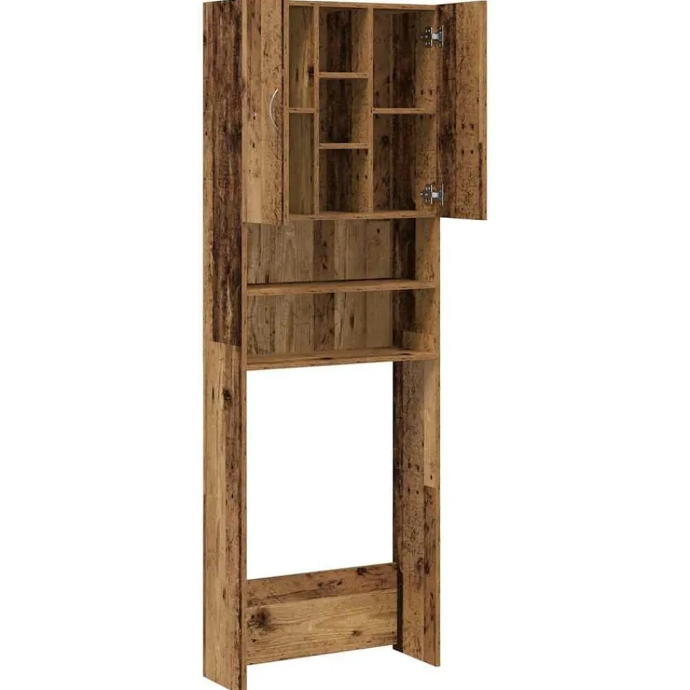 vidaXL Accesorios Para Electrodomésticos-Armario de lavadora madera envejecida 64x25,5x190 cm