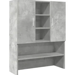 vidaXL Accesorios Para Electrodomésticos-Armario de lavadora gris hormigón 70,5x25,5x90 cm