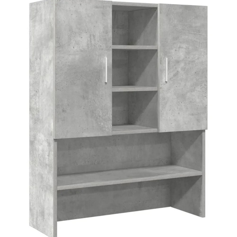 vidaXL Accesorios Para Electrodomésticos-Armario de lavadora gris hormigón 70,5x25,5x90 cm