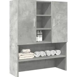 vidaXL Accesorios Para Electrodomésticos-Armario de lavadora gris hormigón 70,5x25,5x90 cm