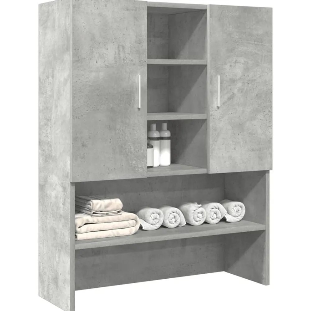 vidaXL Accesorios Para Electrodomésticos-Armario de lavadora gris hormigón 70,5x25,5x90 cm