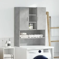 vidaXL Accesorios Para Electrodomésticos-Armario de lavadora gris hormigón 70,5x25,5x90 cm