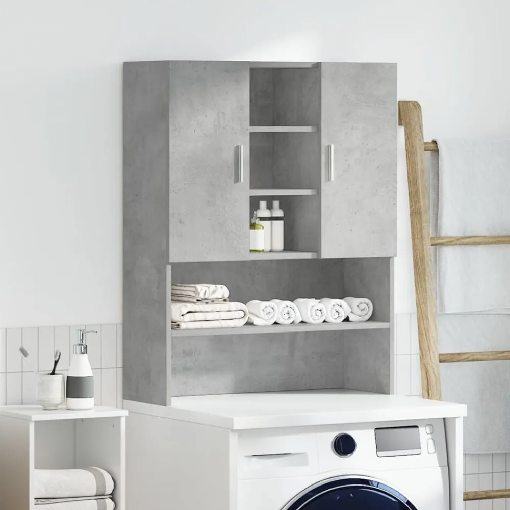 vidaXL Accesorios Para Electrodomésticos-Armario de lavadora gris hormigón 70,5x25,5x90 cm