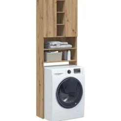 vidaXL Accesorios Para Electrodomésticos-Armario de lavadora 64x25,5x190 cm
