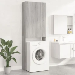 vidaXL Armario de lavadora 64x25,5x190 cm Gris sonoma Best