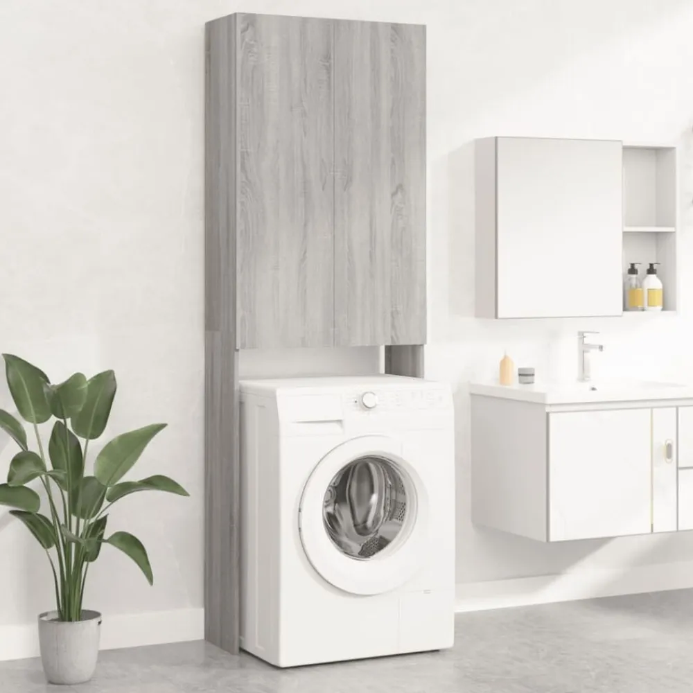 vidaXL Armario de lavadora 64x25,5x190 cm Gris sonoma Best