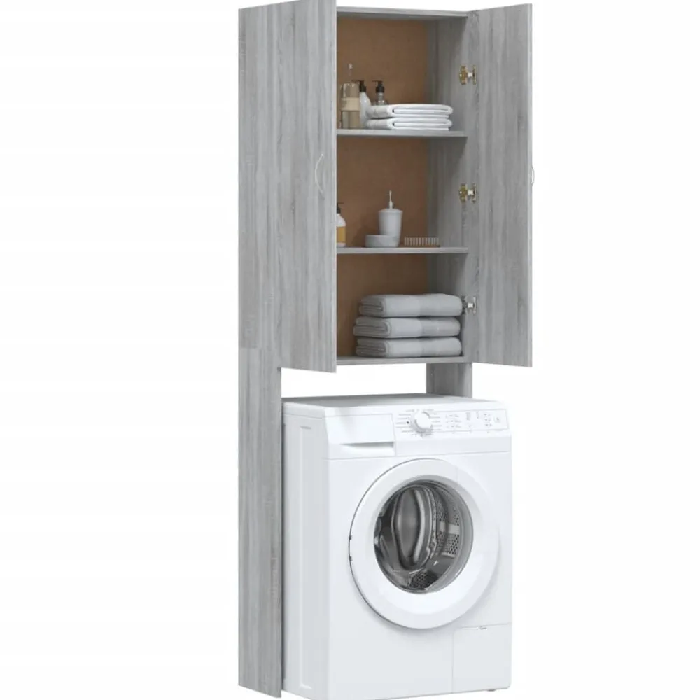 vidaXL Armario de lavadora 64x25,5x190 cm Gris sonoma Best