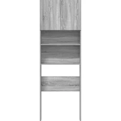 vidaXL Armario de lavadora madera ingeniería 64x24x190 cm Gris sonoma New