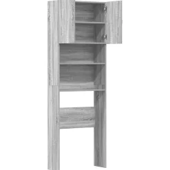 vidaXL Armario de lavadora madera ingeniería 64x24x190 cm Gris sonoma New