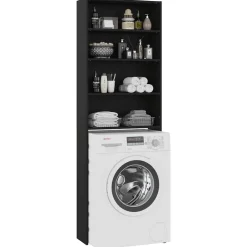vidaXL Armario de lavadora 64x24x190 cm Negro Hot