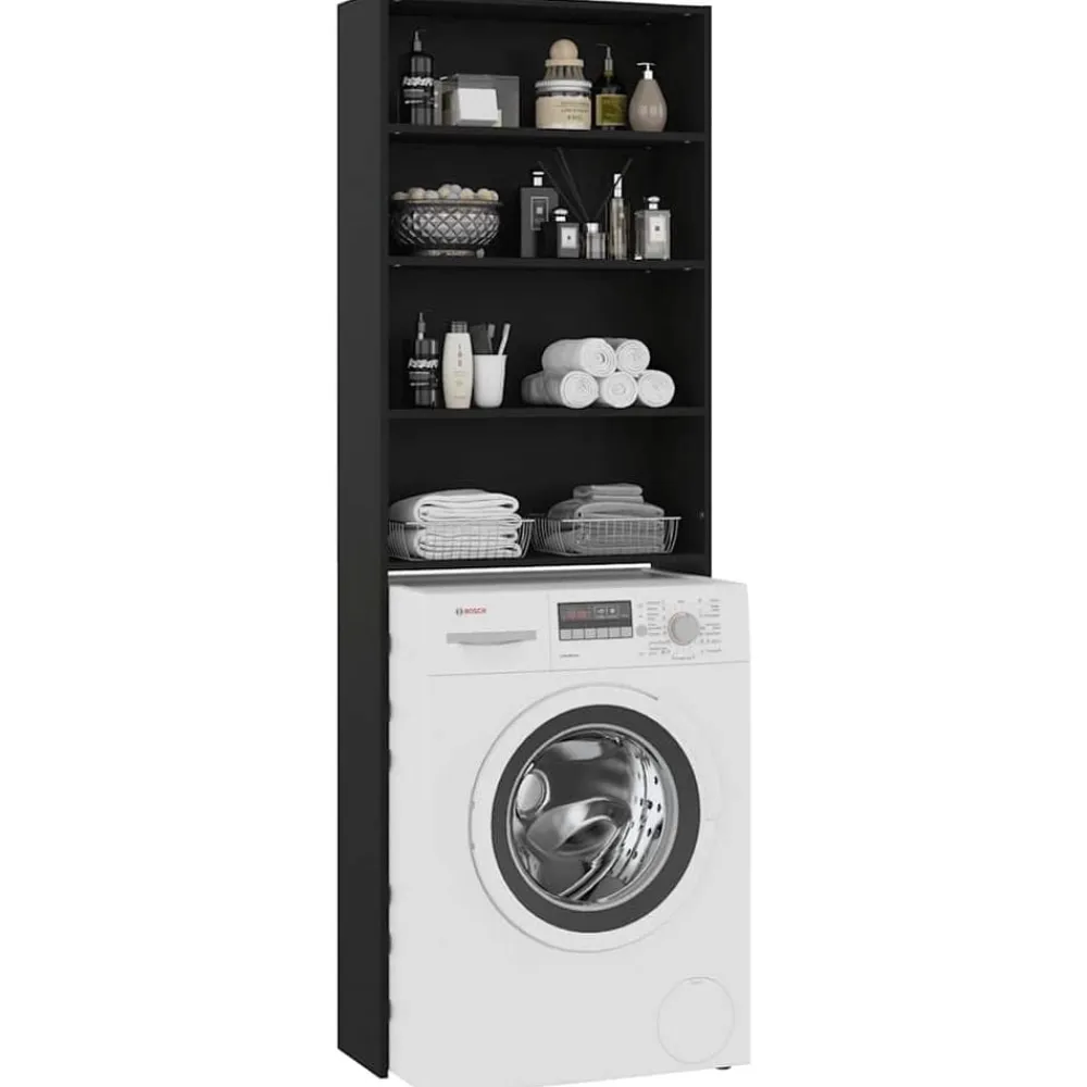 vidaXL Armario de lavadora 64x24x190 cm Negro Hot