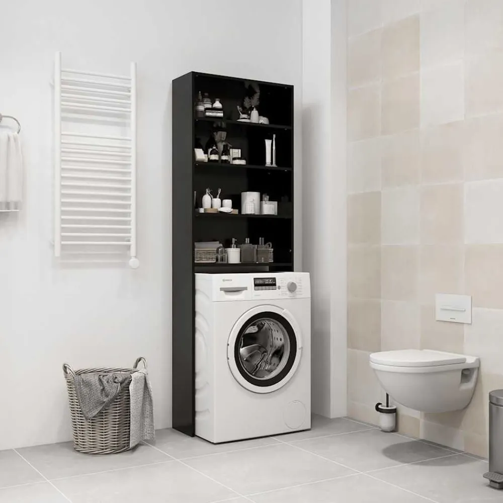 vidaXL Armario de lavadora 64x24x190 cm Negro Hot
