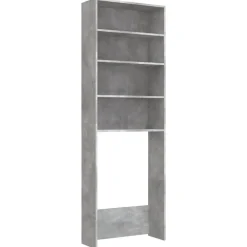 vidaXL Accesorios Para Electrodomésticos-Armario de lavadora gris hormigón 64x24x190 cm