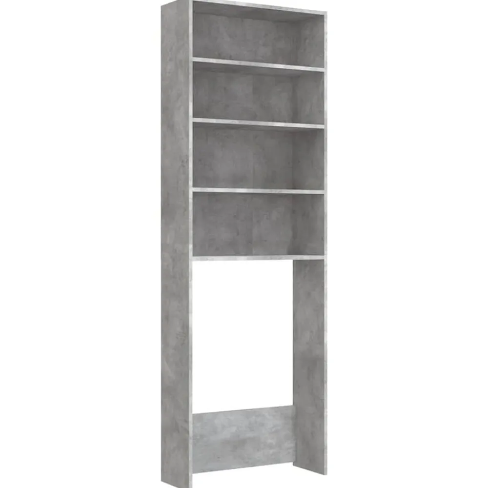 vidaXL Accesorios Para Electrodomésticos-Armario de lavadora gris hormigón 64x24x190 cm