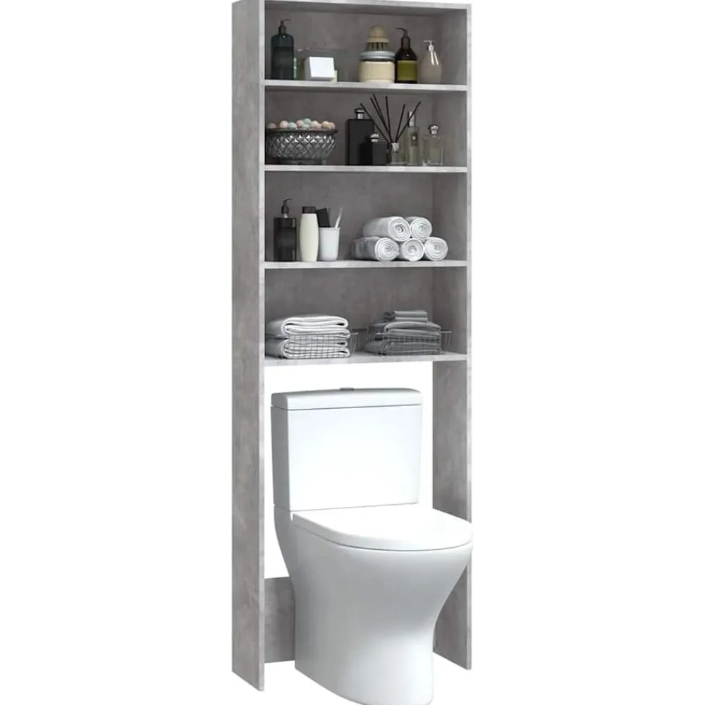 vidaXL Accesorios Para Electrodomésticos-Armario de lavadora gris hormigón 64x24x190 cm