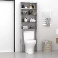 vidaXL Accesorios Para Electrodomésticos-Armario de lavadora gris hormigón 64x24x190 cm