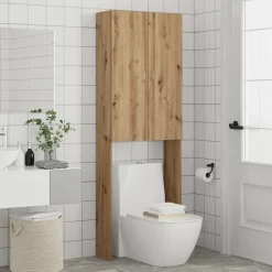 vidaXL Armario de lavadora 64x25,5x190 cm Roble artisan Clearance