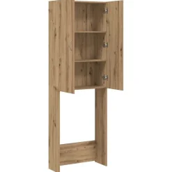 vidaXL Armario de lavadora 64x25,5x190 cm Roble artisan Clearance