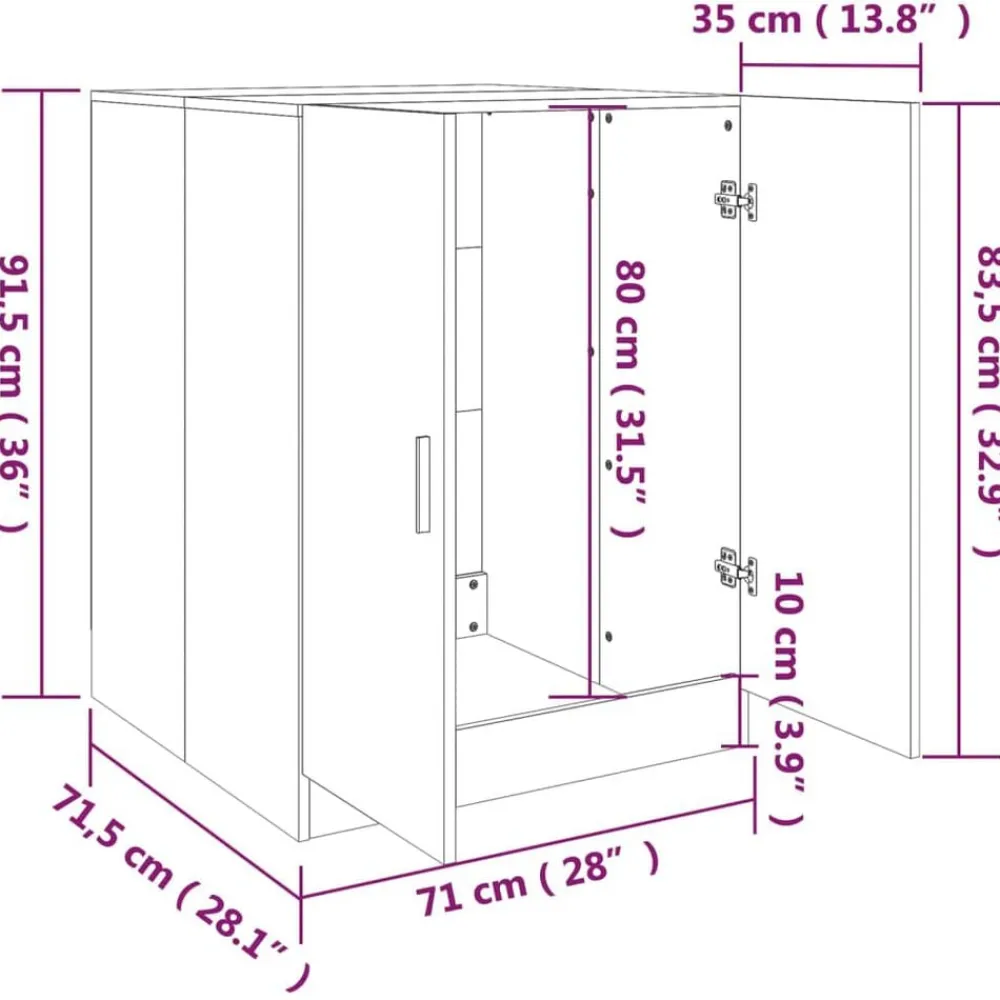 vidaXL Armario de lavadora madera contrachapada color Roble ahumado Online