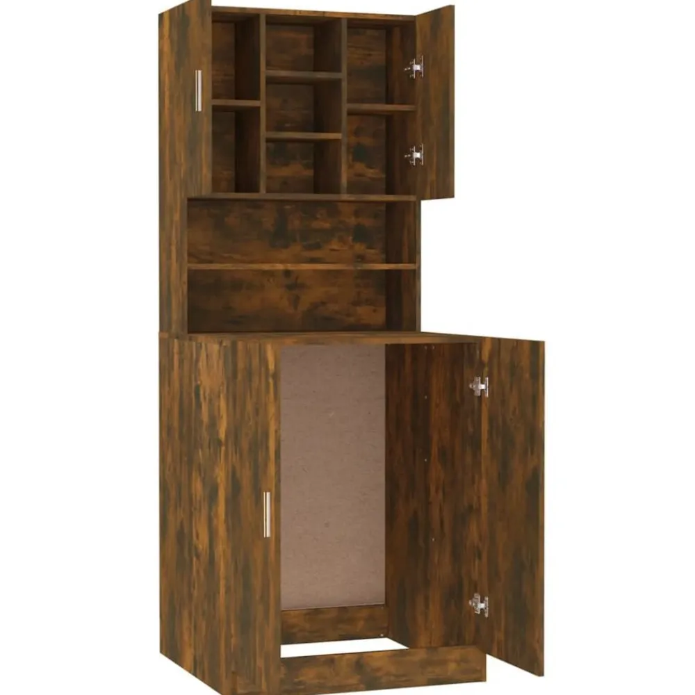 vidaXL Armario de lavadora madera contrachapada color Roble ahumado Online