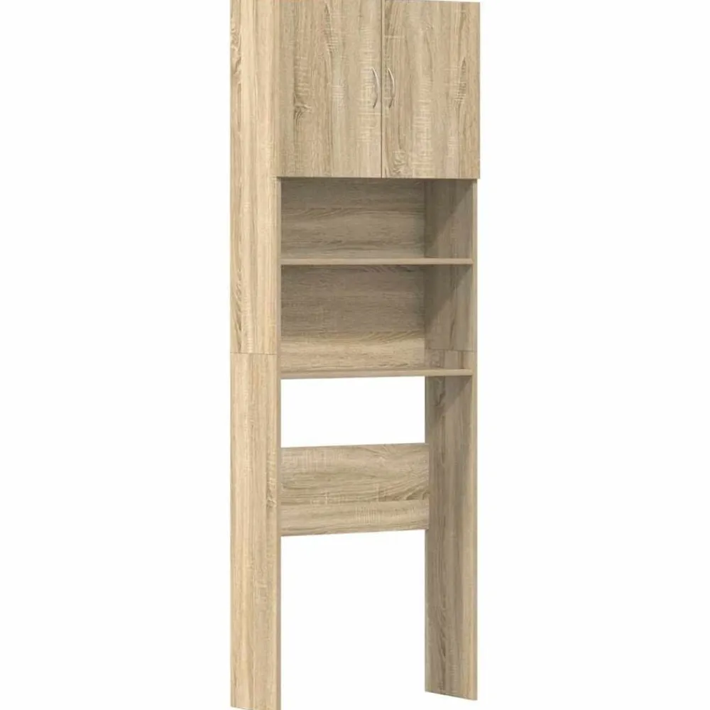 vidaXL Accesorios Para Electrodomésticos-Armario de lavadora madera ingeniería 64x24x190 cm