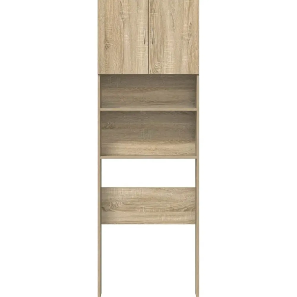 vidaXL Accesorios Para Electrodomésticos-Armario de lavadora madera ingeniería 64x24x190 cm