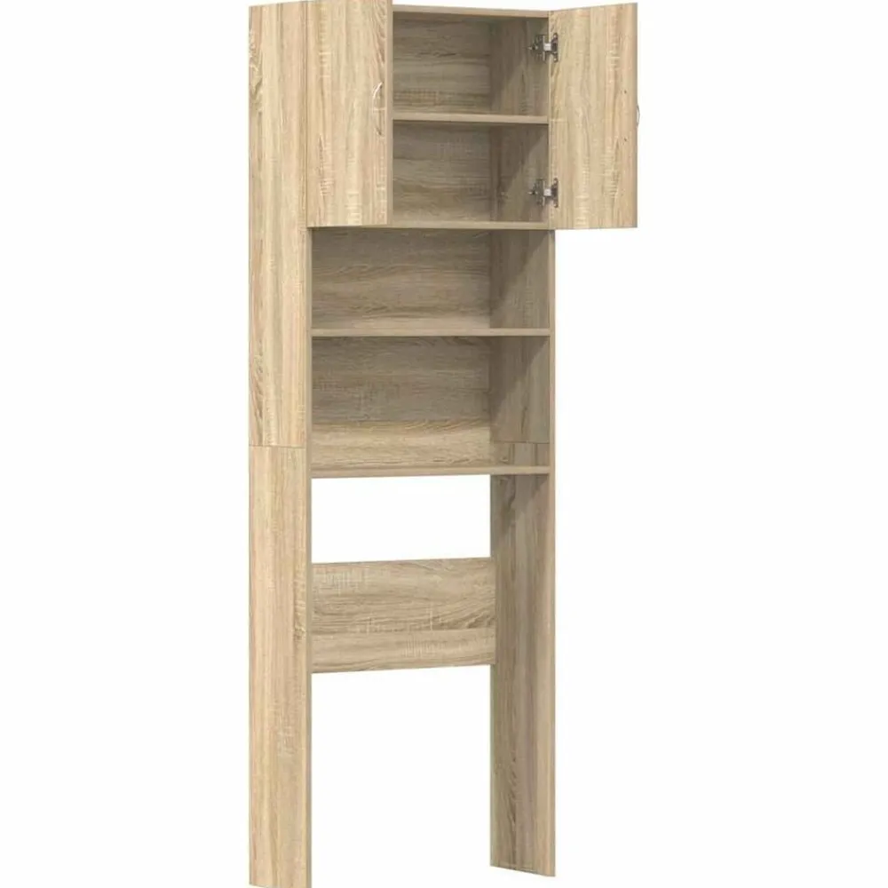 vidaXL Accesorios Para Electrodomésticos-Armario de lavadora madera ingeniería 64x24x190 cm