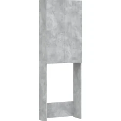 vidaXL Accesorios Para Electrodomésticos-Armario de lavadora gris hormigón 64x25,5x190 cm