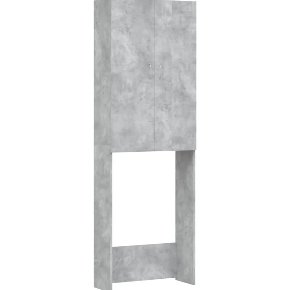 vidaXL Accesorios Para Electrodomésticos-Armario de lavadora gris hormigón 64x25,5x190 cm