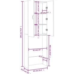 vidaXL Accesorios Para Electrodomésticos-Armario de lavadora gris hormigón 64x25,5x190 cm