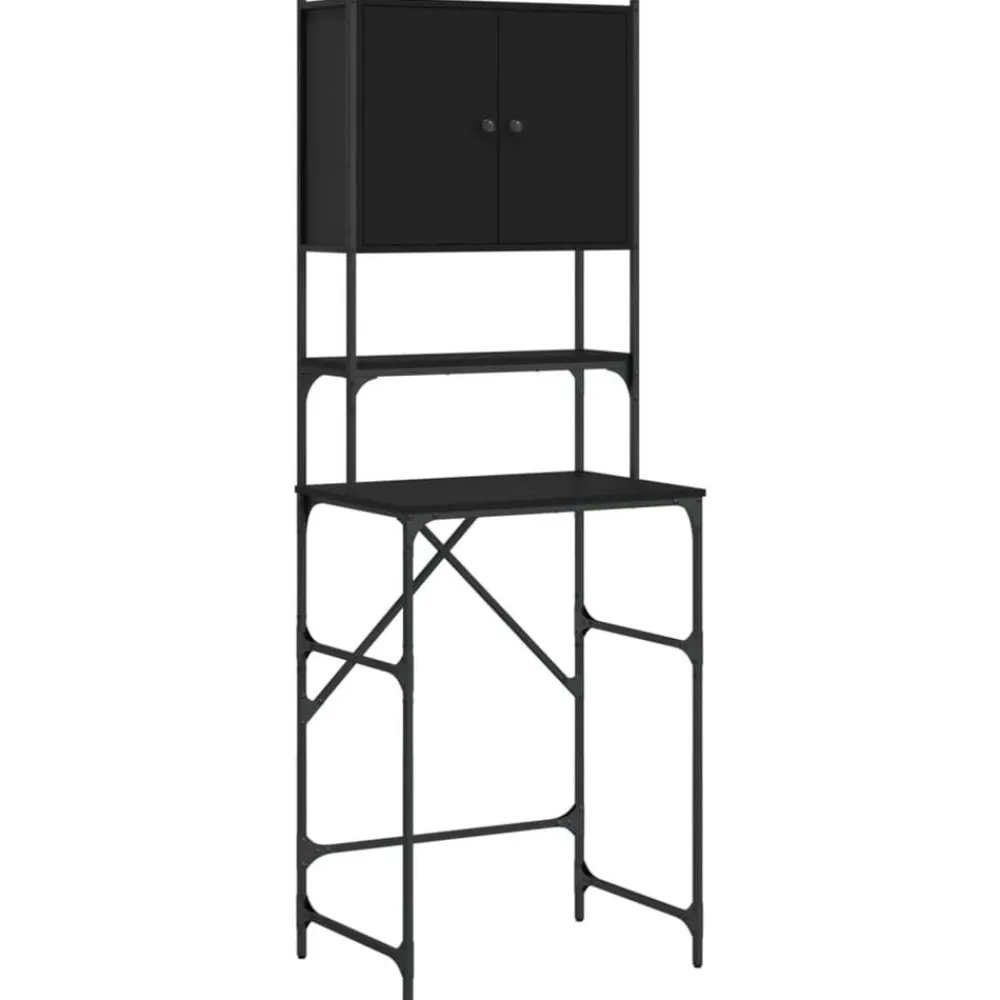 vidaXL Armario de lavadora 68x48,5x194 cm Negro Clearance