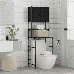 vidaXL Armario de lavadora 68x48,5x194 cm Negro Clearance