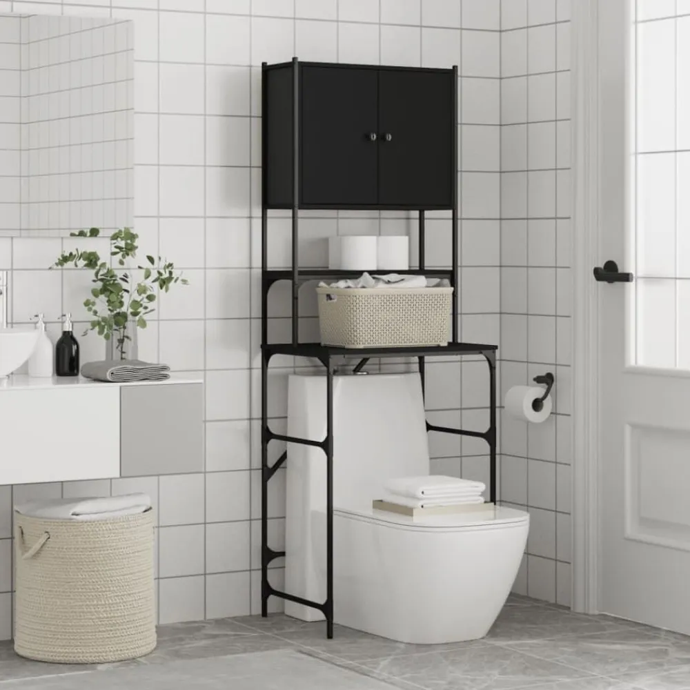 vidaXL Armario de lavadora 68x48,5x194 cm Negro Clearance