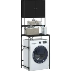 vidaXL Armario de lavadora 68x48,5x194 cm Negro Clearance