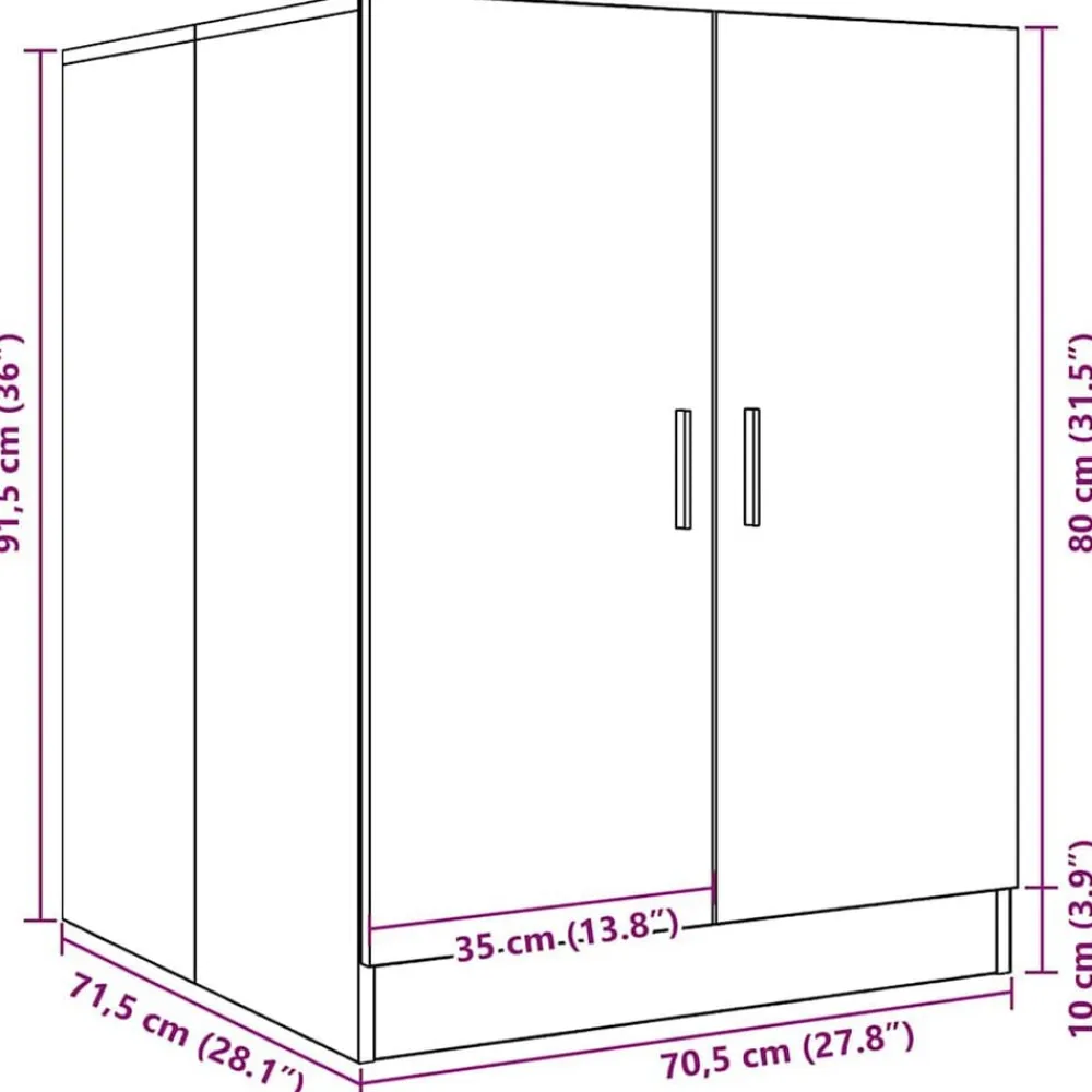 vidaXL Accesorios Para Electrodomésticos-Armario de lavadora 70,5x71,5x91,5 cm