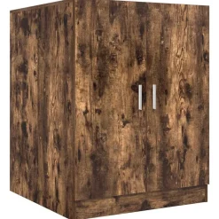 vidaXL Accesorios Para Electrodomésticos-Armario de lavadora marrón ahumado 71x71,5x91,5 cm
