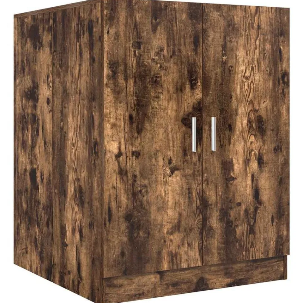 vidaXL Accesorios Para Electrodomésticos-Armario de lavadora marrón ahumado 71x71,5x91,5 cm