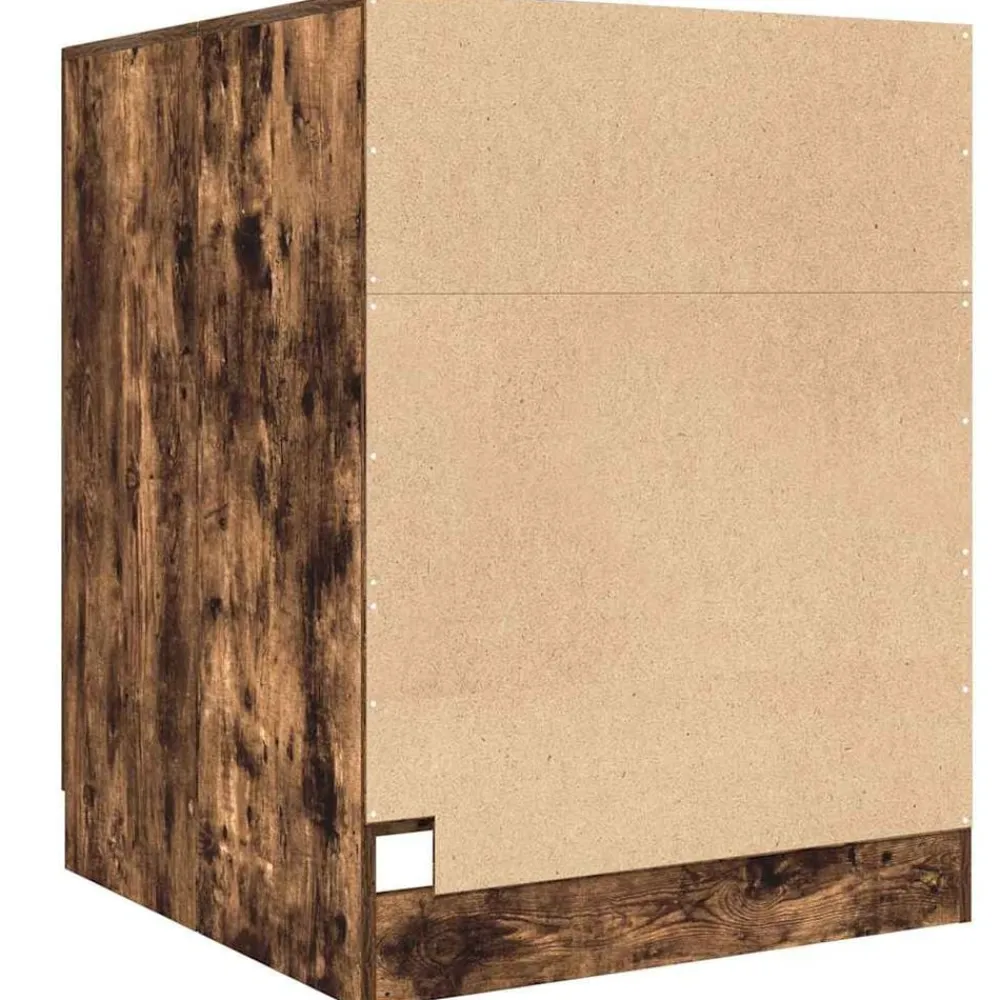 vidaXL Accesorios Para Electrodomésticos-Armario de lavadora marrón ahumado 71x71,5x91,5 cm