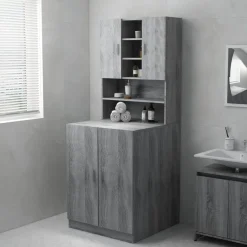vidaXL Armario de lavadora 71x71,5x91,5 cm Gris sonoma Best
