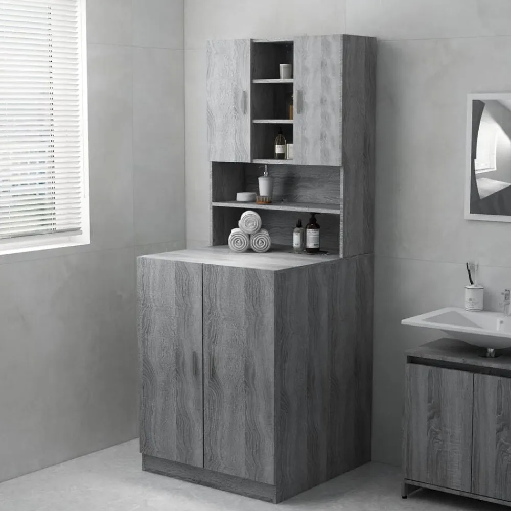 vidaXL Armario de lavadora 71x71,5x91,5 cm Gris sonoma Best