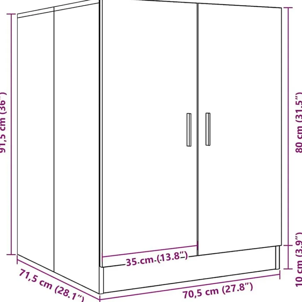 vidaXL Armario de lavadora 71x71,5x91,5 cm Gris sonoma Best