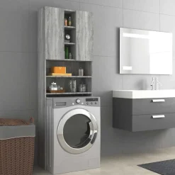 vidaXL Accesorios Para Electrodomésticos-Armario de lavadora 64x25,5x190 cm