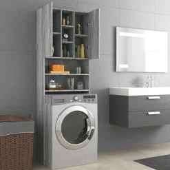 vidaXL Accesorios Para Electrodomésticos-Armario de lavadora 64x25,5x190 cm