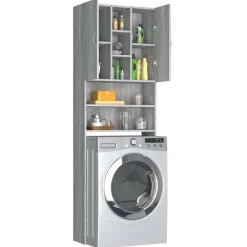 vidaXL Accesorios Para Electrodomésticos-Armario de lavadora 64x25,5x190 cm