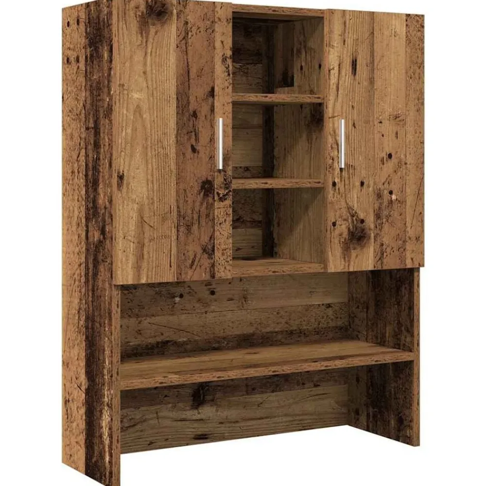 vidaXL Accesorios Para Electrodomésticos-Armario de lavadora madera envejecida 70,5x25,5x90 cm