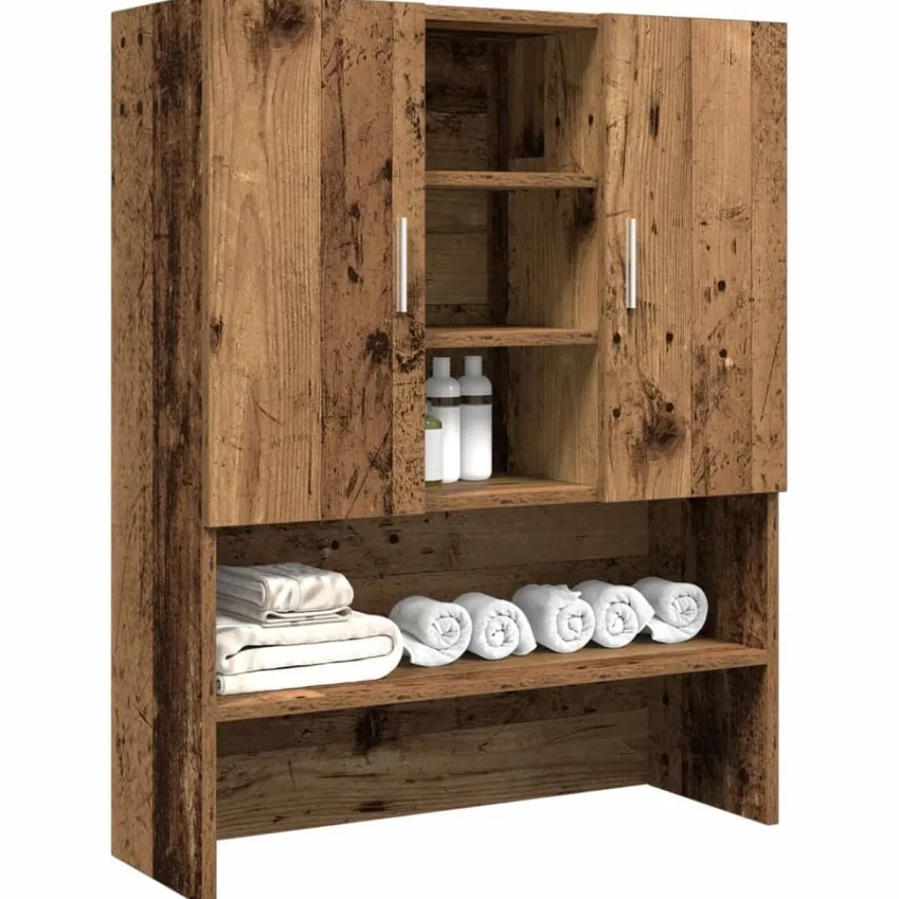 vidaXL Accesorios Para Electrodomésticos-Armario de lavadora madera envejecida 70,5x25,5x90 cm