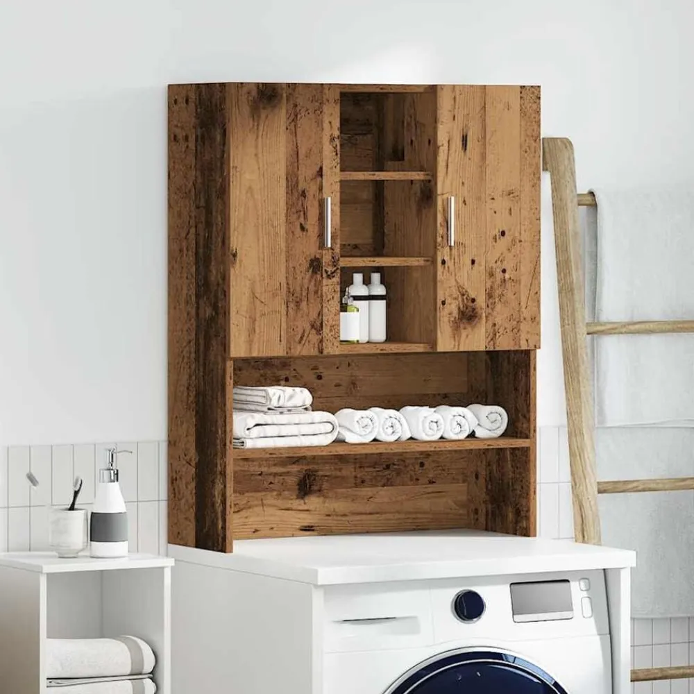 vidaXL Accesorios Para Electrodomésticos-Armario de lavadora madera envejecida 70,5x25,5x90 cm