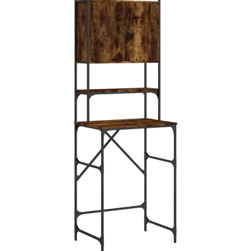 vidaXL Armario de lavadora color 68x48,5x194 cm Roble ahumado Best