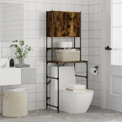 vidaXL Armario de lavadora color 68x48,5x194 cm Roble ahumado Best